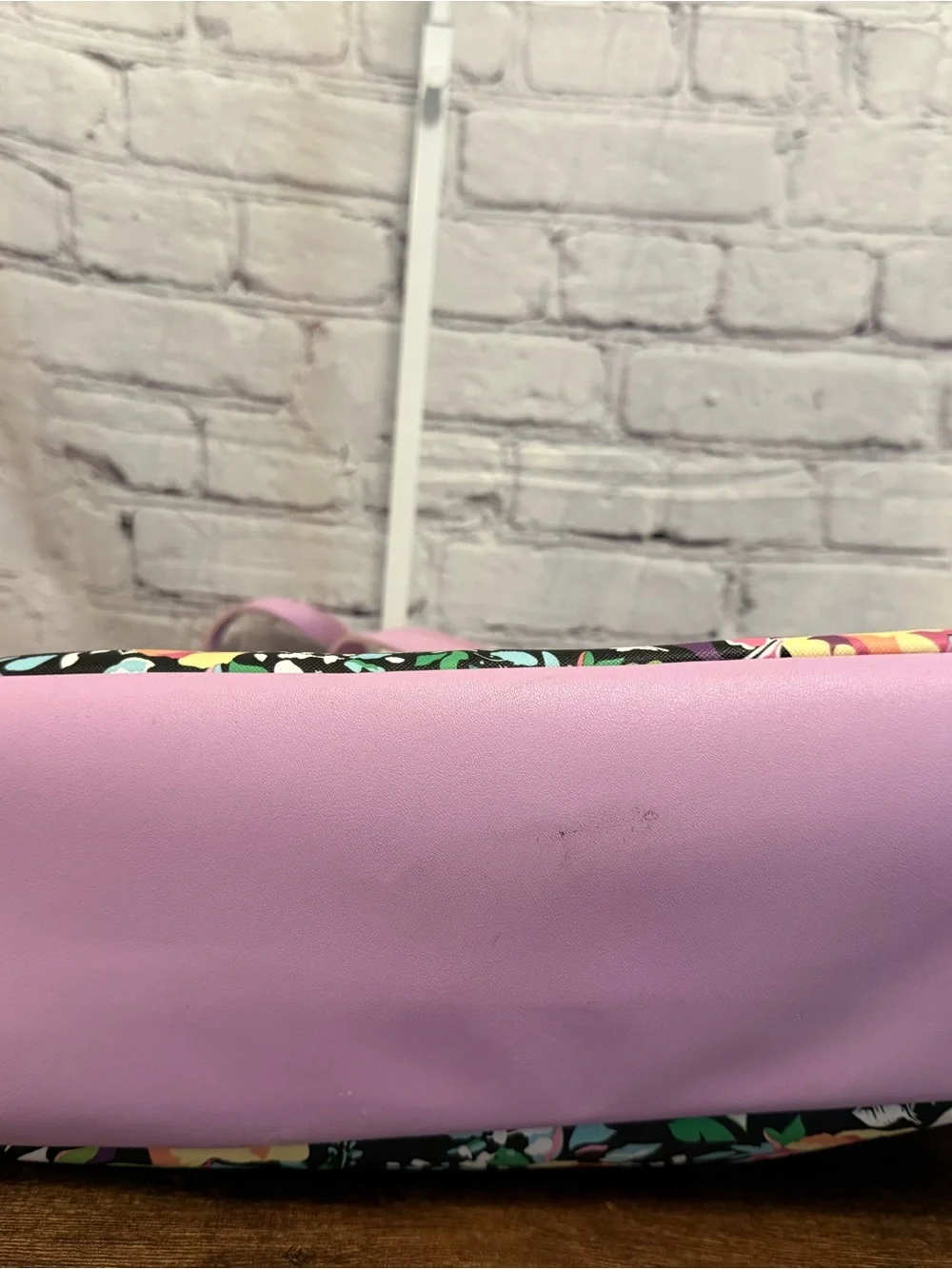 Floral Tote with Pink Handles